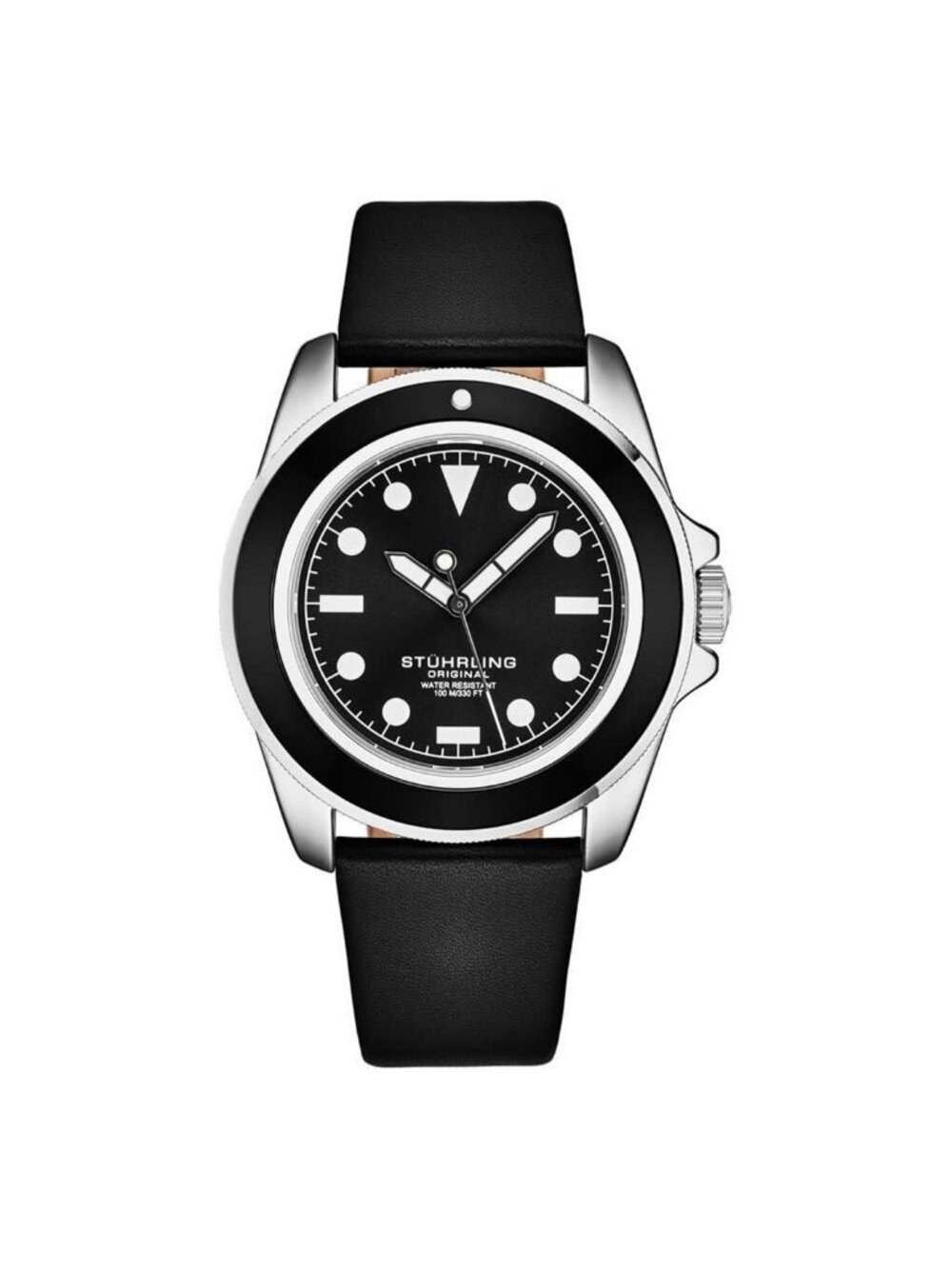 NWT Stuhrling Original Aquadiver Quartz Black Dial Men's Watch